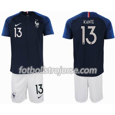 Frankrike Matchtröjor KANTE 13 2 star Barn Hemma Fotbollströja VM 2018 Frankrike Matchtröjor KANTE 13 2 star Barn Hemma Fotbollströja VM 2018